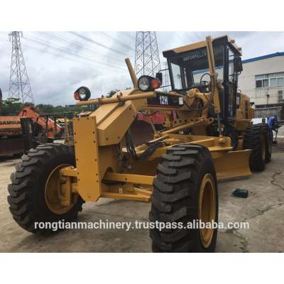 Running condition Japanese used cat 12H motor grader for sale in Shanghai site